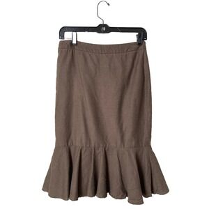 Robert  Rodriguez Skirt  Brown Size 4 Fit ruffle Lace Cottagecore